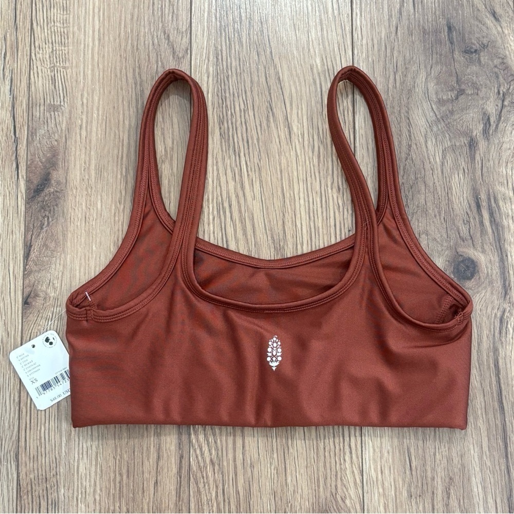 NWT Free People Movement Shine Bright Sports Bra Size XS In Cognac